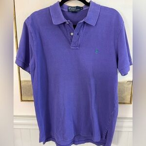 Ralph Lauren Purple Short Sleeve Polo Shirt Green Pony Sz M